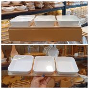 اردوخوری 3 خانه سرامیکی مربع بلند سرامیک