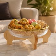 شیرینی خوری آبگز پایه دار چوبی