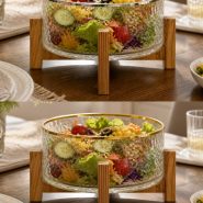 سالاد خوری آبگز پایه دار زیره چوب