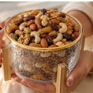 آجیل خوری استوانه آبگز پایه دار زیره چوب